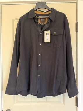 CQR Men's Black Casual Button-Down Shirt